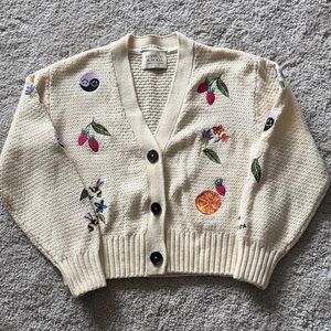 Scotch & Soda Beige Cardigan with Vibrant Embroidery